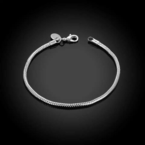 NEW 925 Sterling Silver Snake Chain Bracelet - Picture 5 of 15